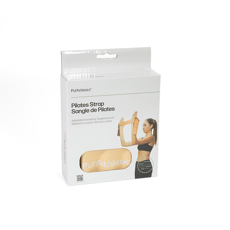 Pilates Strap Peach inside a white box